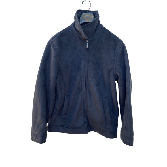 Nautica Other - Nautica Mens Black Faux Suede Faux Fur Heavy Weight Jacket Lined Pockets Size L